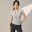 Velvet model | Henley Short-Sleeve Yoga Top | Grey | henley-short-sleeve-yoga-top-grey-front-v4-1x1.png