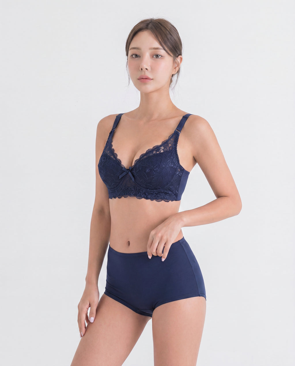 Lace wireless push-up bra in light blue — Velvet lingerie