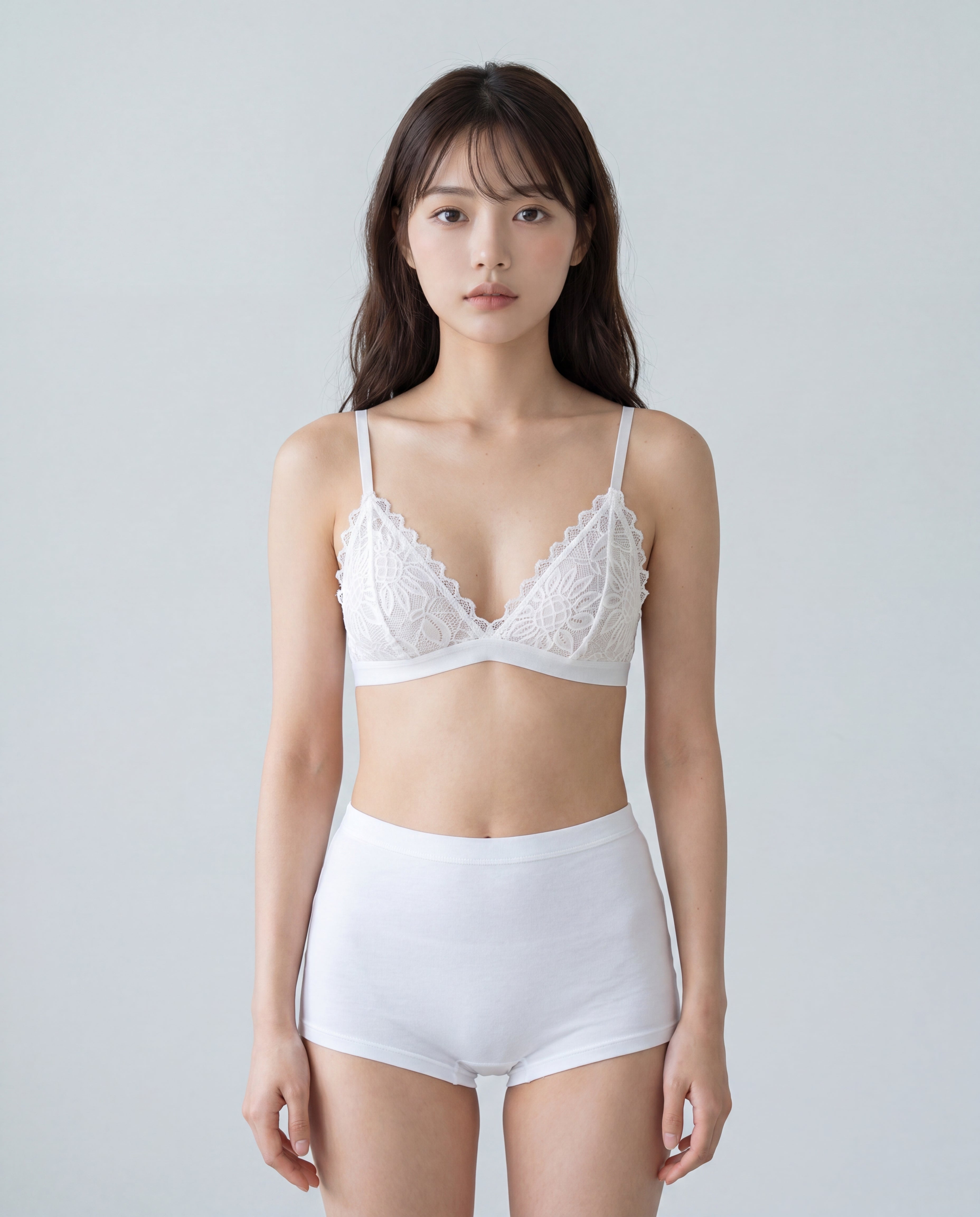 Wire-free floral lace bralette in white — Velvet lingerie 主圖