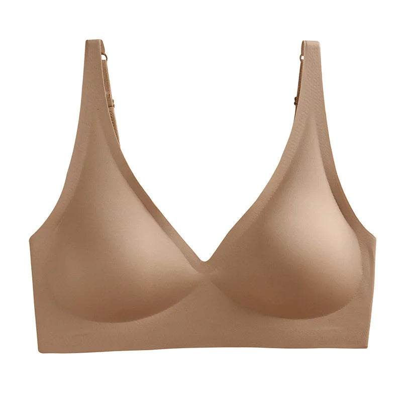 Seamless V-Neck Push-Up Bra