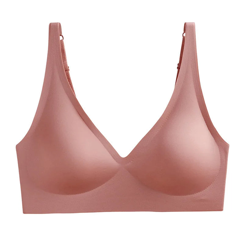 Seamless V-Neck Push-Up Bra