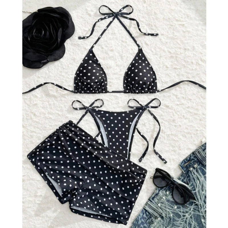 Polka-Dot 3-Piece Bikini Set 主圖