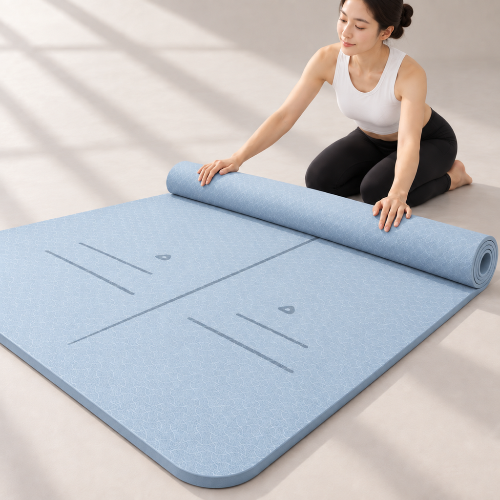 Velvet model | Extra-Wide 8mm Yoga Mat | Blue | extra-wide-8mm-yoga-mat-blue-side-v5-1x1.png