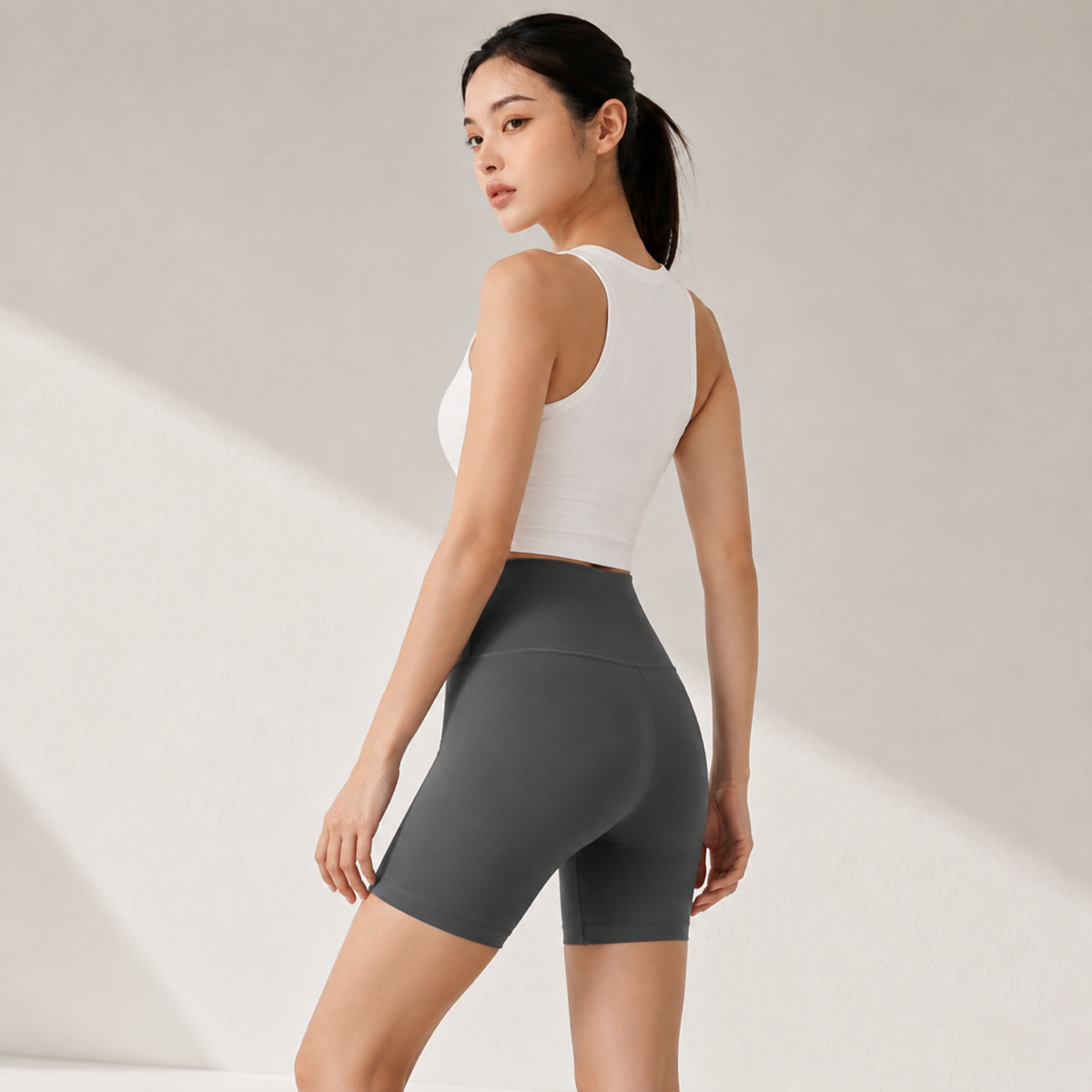 Velvet model | Naked-Feel 5-Inch Yoga Shorts | Grey | naked-feel-5-inch-yoga-shorts-grey-side-v5-1x1.png